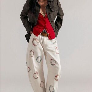Free people wreath barrel pants